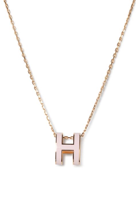 hermes h necklace pink|hermes ever chaine necklace.